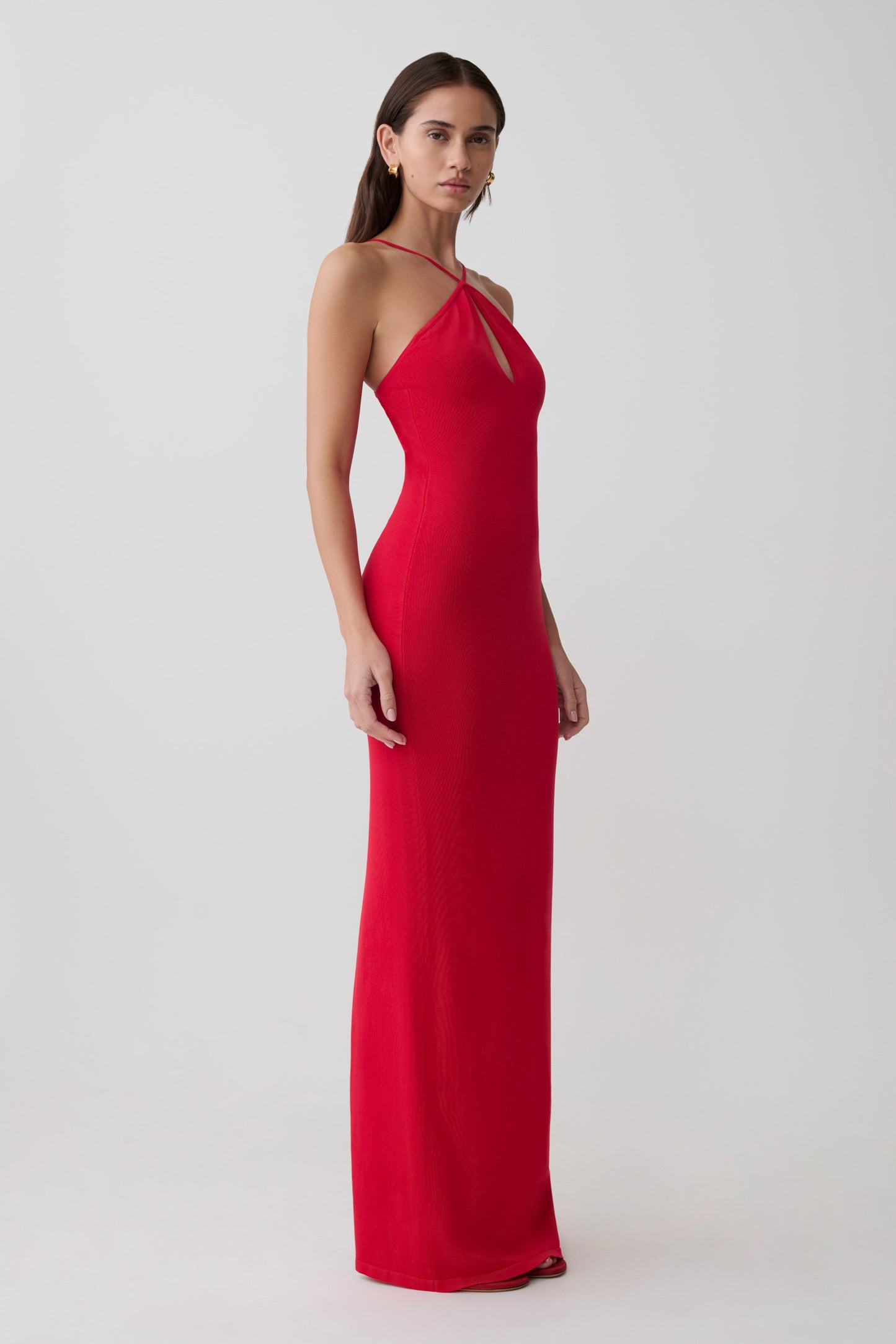 Vestido largo cruzado - Rojo